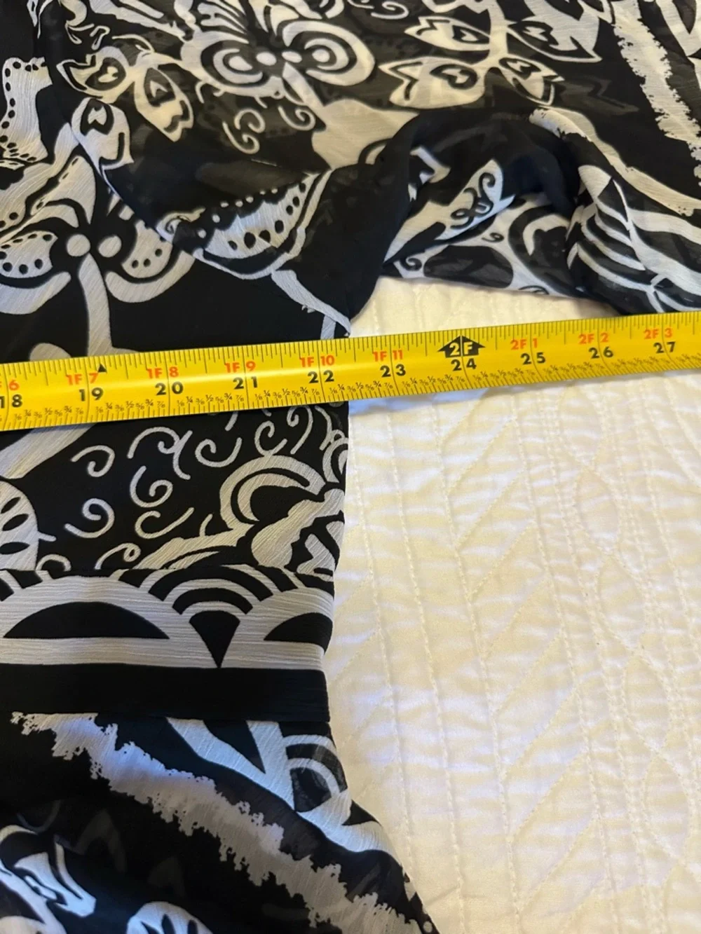 Coldwater Creek Black and White Printed Kimono - Picture 8 of 11